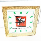 1960s 7-Up Soda Light-Up Diner Clock