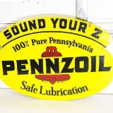 1965 Pennzoil Sound Your Z Double-Sided Tin Sign