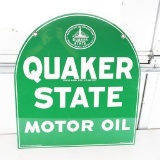 Quaker State Motor Oil Double-Sided Tin Sign