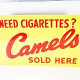 1950s Camel Cigarettes Sold Here Single-Sided Tin Sign