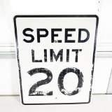 Speed Limit 20 Metal Highway Road Sign