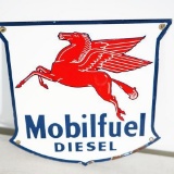 Reproduction Mobilfuel Diesel Porcelain Pump Plate Sign