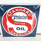 Reproduction Standard Gasoline Polarine Oil Convex Porcelain Sign