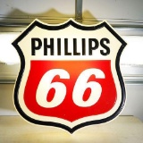 Phillips 66 Shield-Shaped Single-Sided Light-Up Service Station Sign