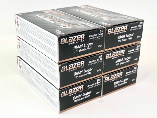 300rds CCI Blazer 9mm 115Gr FMJ Ammo