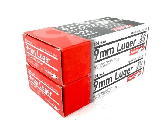 100rds Aguila 9mm 124Gr FMJ Ammo
