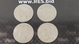 1922, (2) 1923, & 1924 Peace Silver Dollars