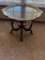Glass Top Brass Side Table