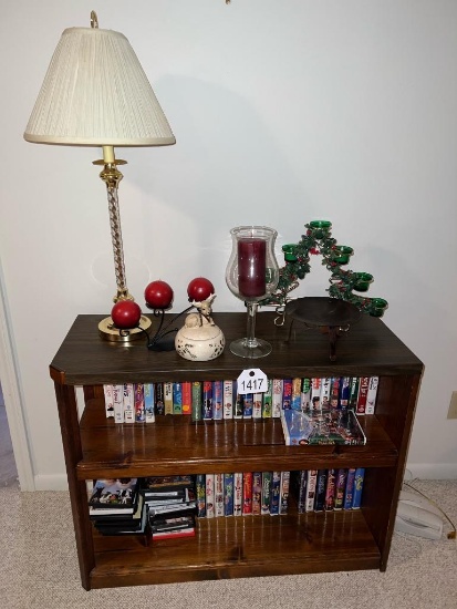 Shelf & Contents- Home Decor, VHS Tapes & DVDs