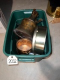 Tote w/ Copper Pans, Misc.
