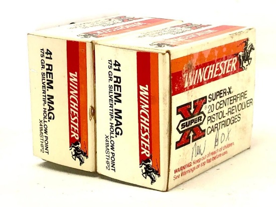 40rds Winchester Super X 41MAG 175gr silver tip HP ammo