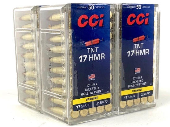 200rds CCI Varmint 17HMR 17Gr JHP Ammo