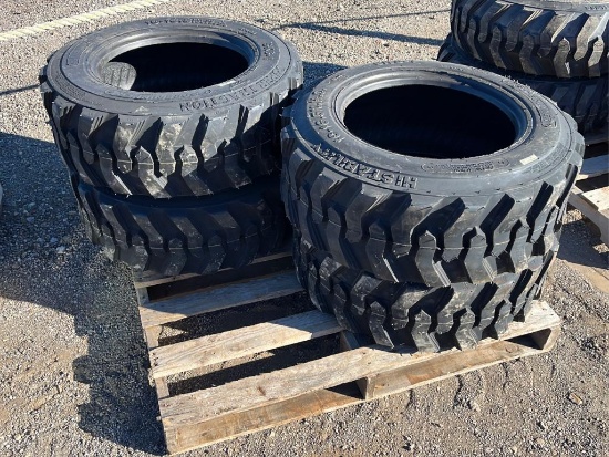 "ABSOLUTE" Set of Unused 10-16.5 Skid Steer Tires