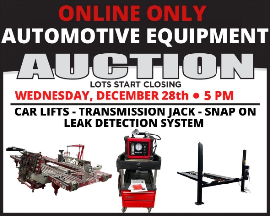 Online Only Automotive Equipment Auction