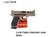 Live Free Armory AMP 9mm Semi Auto Pistol