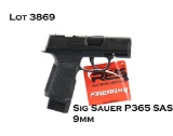 Sig Sauer P365 SAS 9mm Semi Auto Pistol