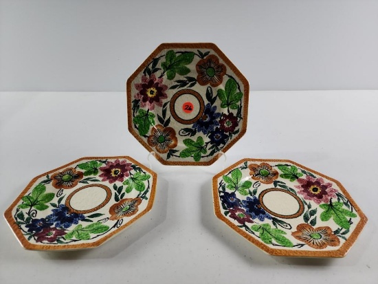 (3) Baker's Hand Painted Plates