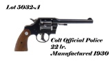 Colt Official Police 22LR Double Action Revolver