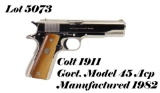Colt 1911 Govt Model 45ACP Semi Auto Pistol