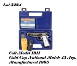 Colt Gold Cup Nation Match 45ACP Semi Auto Pistol