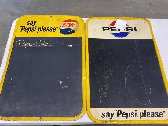 (2) Pepsi-Cola Tin Menu Signs