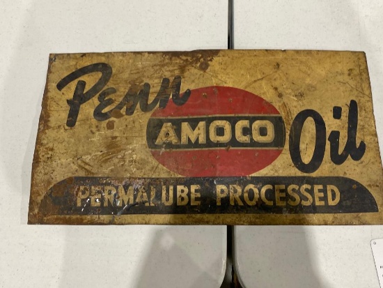 21"x11" Penn Amoco Oil Tin Sign