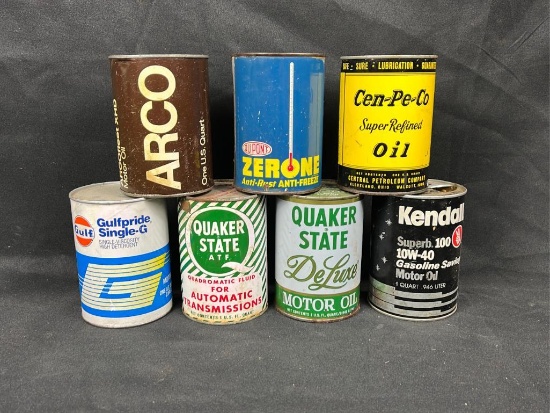 "ABSOLUTE" (7) 1qt Oil Cans