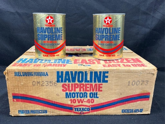 "ABSOLUTE" (12) Unopened Teaco 1qt Oil Cans w/ Original Case