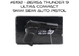 Bersa Thunder 9 Ultra Compact 9mm Semi Auto Pistol