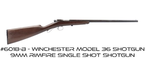 Winchester Model 36 Shotgun 9mm Rimfire Single Shot Shotgun