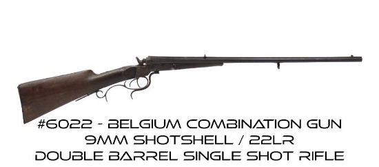 Belgium Combination Gun 9mm shotshell / 22lr Double Barrel Single Shot Rifle