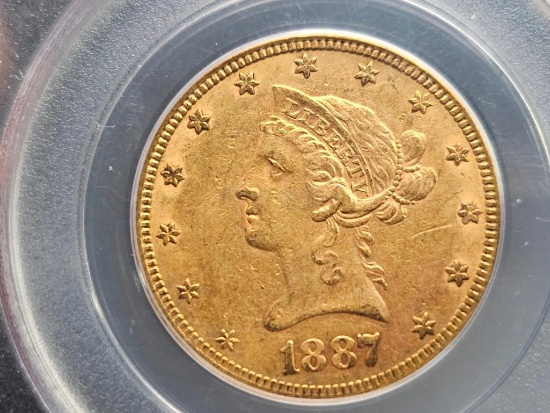 1887 S Liberty Head Eagle $10 Gold Coin