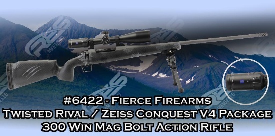 Fierce Firearms Twisted Rival / Zeiss Conquest V4 Package 300 Win Mag Bolt Action Rifle