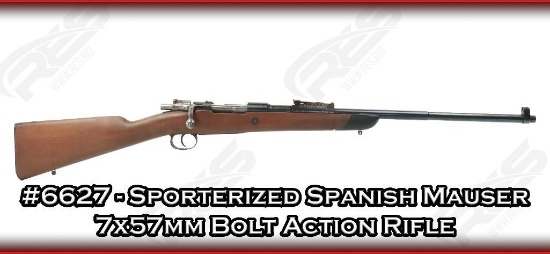 Sporterized Spanish Mauser 7x57mm Bolt Action Rifle