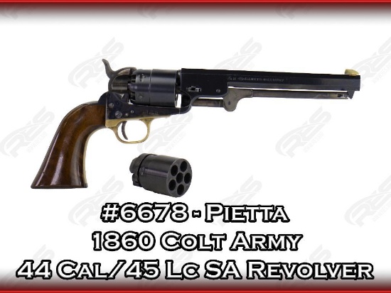 Pietta 1860 Colt Army 44 Cal/45 Lc Single Action Revolver