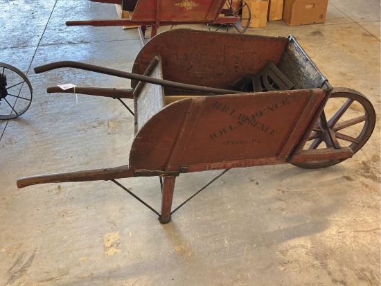 H.B. Lawrence Wood Wheel Barrow