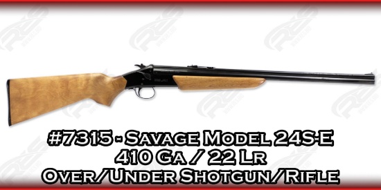 Savage Model 24S-E 410 Ga / 22 Lr Over/Under Shotgun/Rifle | Online ...