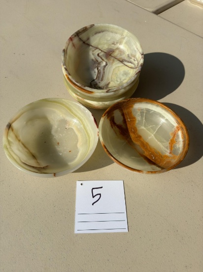 Green Onyx Bowls - Lot of 6
