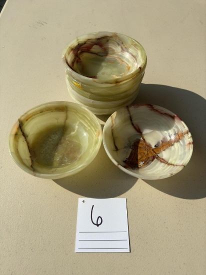 Green Onyx Bowls - Lot of 7