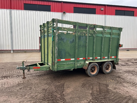 1969 Homemade 12' Green Box Cattle Trailer
