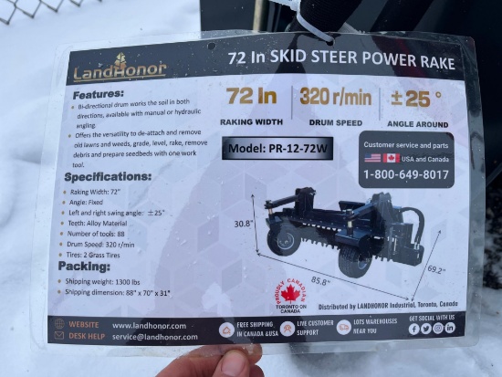 Landhonor 72" Power Rake