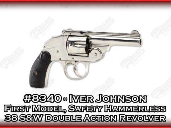 Iver Johnson First Model, Safety Hammerless 38 S&W Double Action Revolver