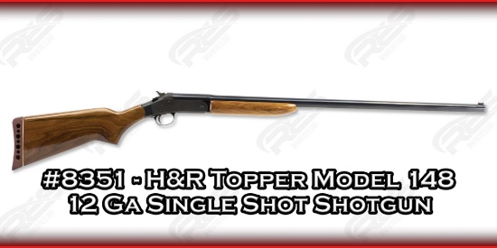 H&R Topper Model 148 12 Ga Single Shot Shotgun