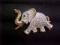 Signed Roman rhinestone elephant pin