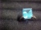 Vintage sterling silver ring w/ large blue setting size 7