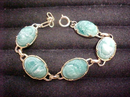 Egyptian revival scarab bracelet