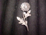 Sterling silver flower pin