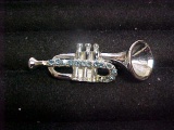 Cool rhinestone trumpet pin