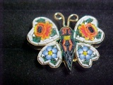 Micromosaic butterfly pin
