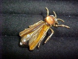 Neat rhinestone bug pin